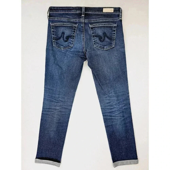 AG Adriano Goldschmied Size 28X26 Women Stilt Roll-Up Cigarette Blue Denim Jeans - Picture 1 of 13